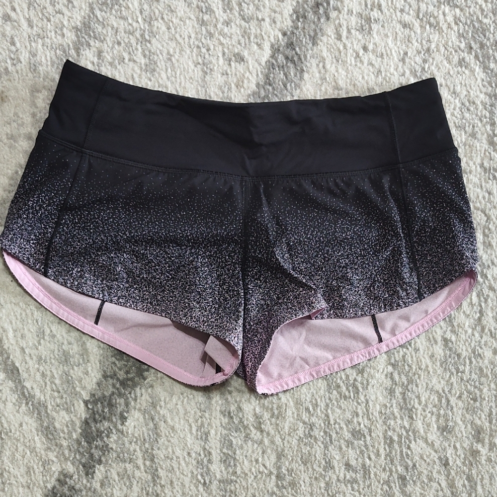 Lululemon Athletica Speed Up Shorts In Ombre Speckle Print. Size 4, 2.5" Inseam